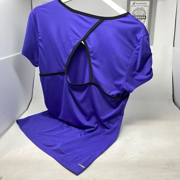 Adidas Climalite Purple/Black V-Neck Top - Picture 6 of 15